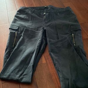 Faded black ABS “jeans” w pockets zippers